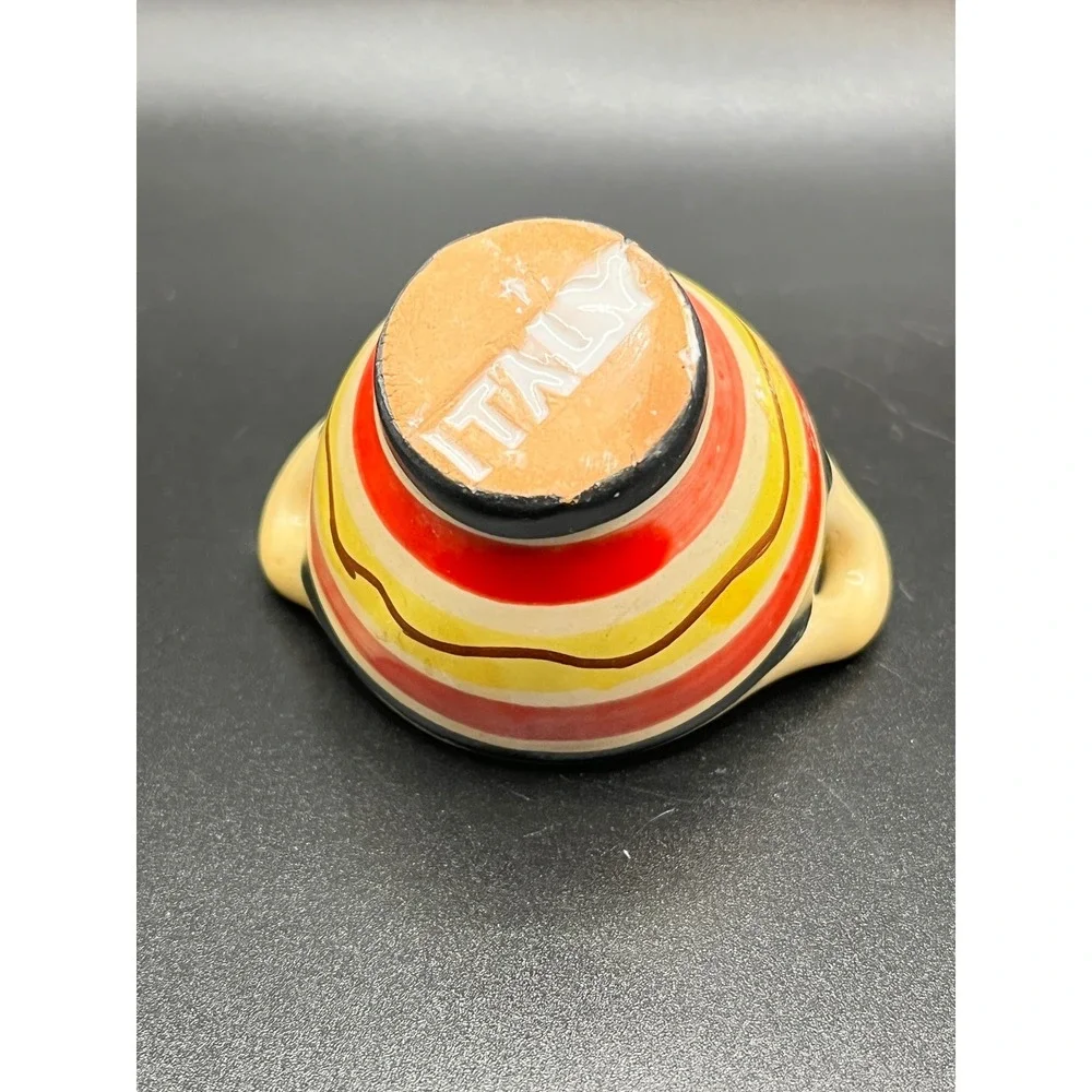 Vintage Italian Ceramic Egg Cup Embossed ITALY or‎ Trinket Dish 2